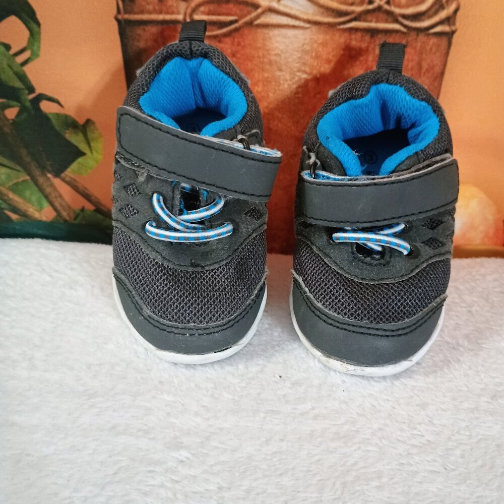 Kids Koalakids Toddler Sz 3 Gray & Turquoise Casual Sneakers Velcro